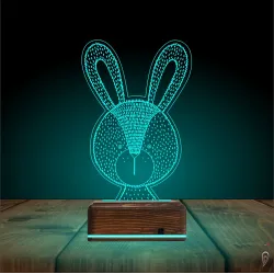 Tavşan Çocuk Odası 3D Lamba - Masa Gece Lambası