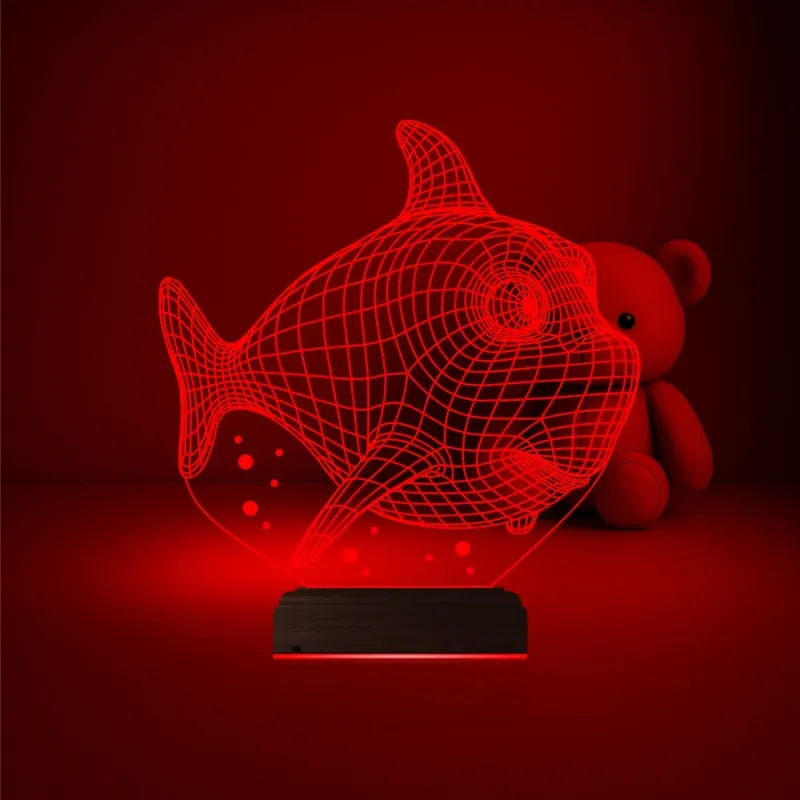 Balık Çocuk Odası 3D Lamba - Masa Gece Lambası