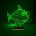 Balık Çocuk Odası 3D Lamba - Masa Gece Lambası