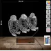 Üç Maymun 3D Lamba - Masa Gece Lambası