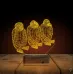Üç Maymun 3D Lamba - Masa Gece Lambası
