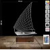 Yelkenli Gemi Kaptan 3D Lamba - Masa Gece Lambası
