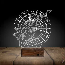 Örümcek Adap Spider Man Ağ 3D Lamba - Masa Gece Lambası