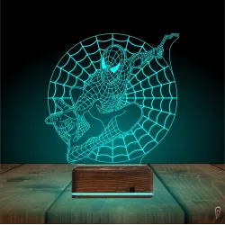Örümcek Adap Spider Man Ağ 3D Lamba - Masa Gece Lambası