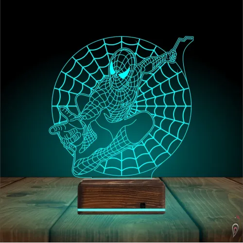 Örümcek Adap Spider Man Ağ 3D Lamba - Masa Gece Lambası
