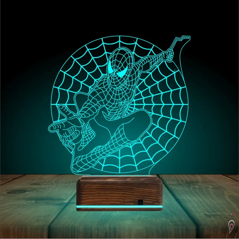Örümcek Adap Spider Man Ağ 3D Lamba - Masa Gece Lambası