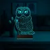 Baykuş Tasarım 3D Lamba - Masa Gece Lambası