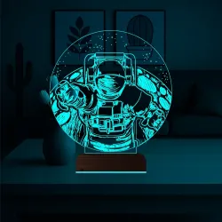 Astronot Gezegen 3D Lamba - Masa Gece Lambası