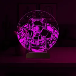 Astronot Gezegen 3D Lamba - Masa Gece Lambası