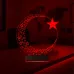 Ay Yıldız Türk Bayrağı 3D Lamba - Masa Gece Lambası