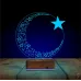 Ay Yıldız Türk Bayrağı 3D Lamba - Masa Gece Lambası