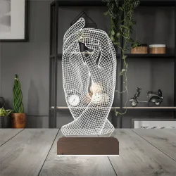 Elele Sevgiliye Hediye 3D Lamba - Masa Gece Lambası