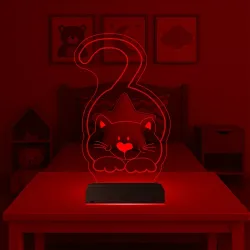 Kedi Kedicik Çocuk Odası 3D Lamba - Masa Gece Lambası