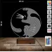 Kedi Ying Yang Denge 3D Lamba - Masa Gece Lambası