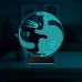 Kedi Ying Yang Denge 3D Lamba - Masa Gece Lambası