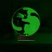 Kedi Ying Yang Denge 3D Lamba - Masa Gece Lambası