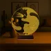 Kedi Ying Yang Denge 3D Lamba - Masa Gece Lambası