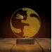 Kedi Ying Yang Denge 3D Lamba - Masa Gece Lambası