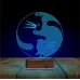 Kedi Ying Yang Denge 3D Lamba - Masa Gece Lambası