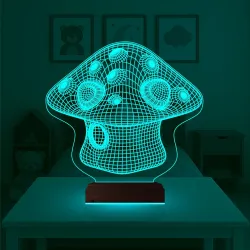 Çocuk Odası Mantar 3D Lamba - Masa Gece Lambası