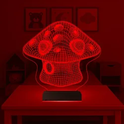 Çocuk Odası Mantar 3D Lamba - Masa Gece Lambası