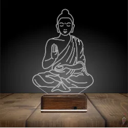 Yoga Buda 3D Lamba - Masa Gece Lambası