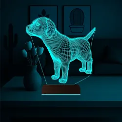 Köpek Tasarım 3D Lamba - Masa Gece Lambası