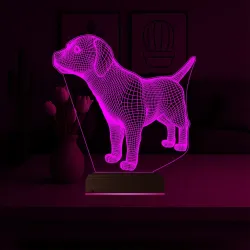 Köpek Tasarım 3D Lamba - Masa Gece Lambası