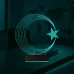 Ay Yıldız Türk Bayrağı 3D Lamba - Masa Gece Lambası