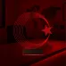 Ay Yıldız Türk Bayrağı 3D Lamba - Masa Gece Lambası