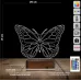 Kelebek 3D Lamba - Masa Gece Lambası