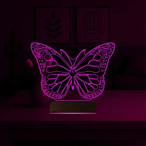 Kelebek 3D Lamba - Masa Gece Lambası