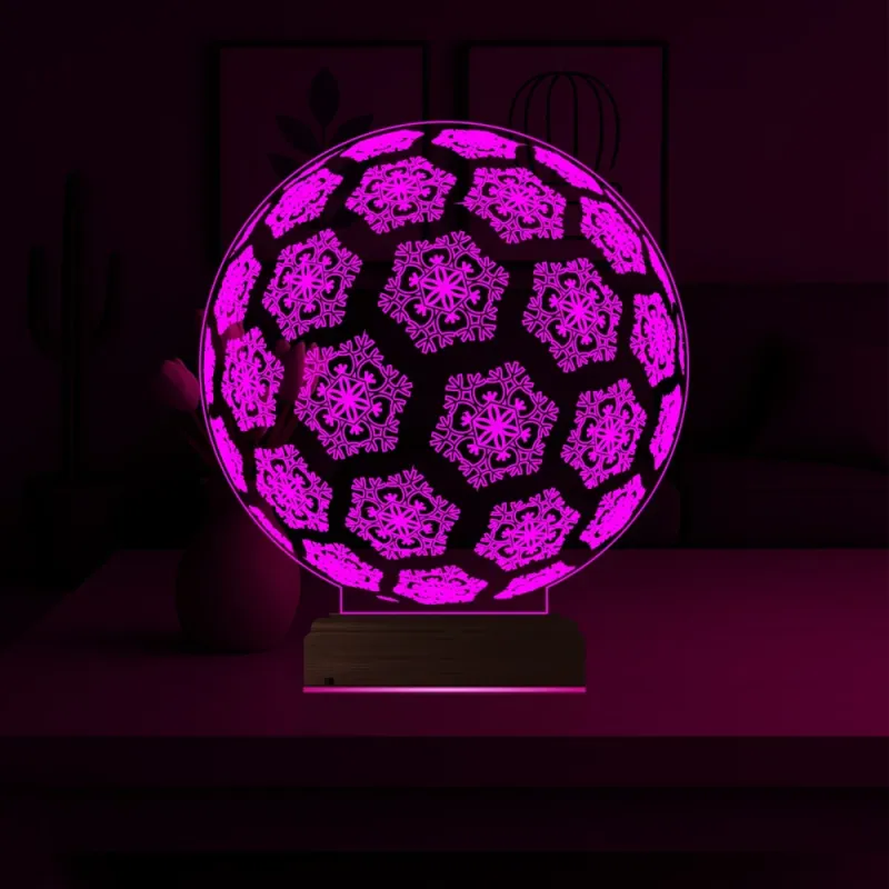 Kar Tanesi 3D Lamba - Masa Gece Lambası
