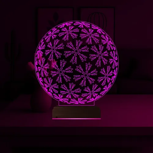 Kar Tanesi 3D Lamba - Masa Gece Lambası