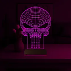 Kuru Kafa Punisher 3D Lamba - Masa Gece Lambası