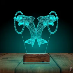 Yunus Balığı Çocuk Odası 3D Lamba - Masa Gece Lambası