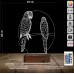 Papağan Kuş 3D Lamba - Masa Gece Lambası