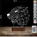 Kurt Başı 3D Lamba - Masa Gece Lambası