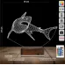 Köpek Balığı 3D Lamba - Masa Gece Lambası