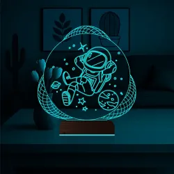 Astronot Uzay 3D Lamba - Masa Gece Lambası