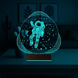 Astronot Uzay 3D Lamba - Masa Gece Lambası