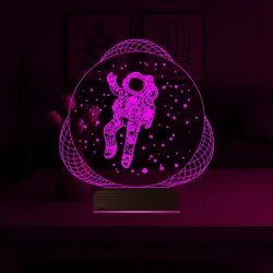 Astronot Uzay 3D Lamba - Masa Gece Lambası