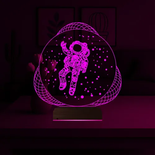 Astronot Uzay 3D Lamba - Masa Gece Lambası