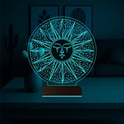 Güneş Mistik 3D Lamba - Masa Gece Lambası