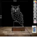 Baykuş Polygonal 3D Lamba - Masa Gece Lambası