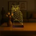 Baykuş Polygonal 3D Lamba - Masa Gece Lambası