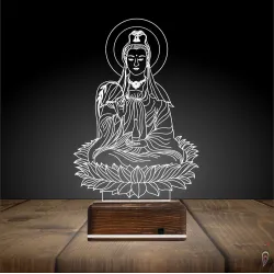 Yoga Buda Lotus 3D Lamba - Masa Gece Lambası