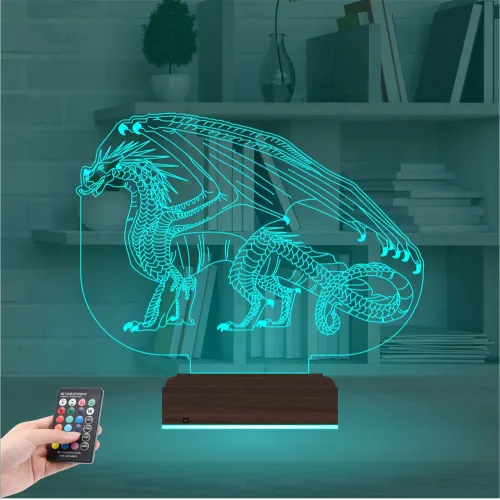 Ejderha 3D Lamba - Masa Gece Lambası