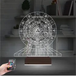 Zaman Kapısı Mistik Astroloji 3D Lamba - Masa Gece Lambası