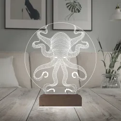 Ahtapot Şekilli 3D Lamba - Masa Gece Lambası